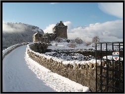 Szkocja, Eilean Donan, Zamek, Zima