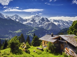 Szwajcaria, Dolina, Góry, Dom