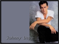 tatuaże, Johnny Depp, krótkie włosy