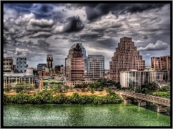 Teksas, Domy, Most, Rzeka, Austin