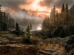 Jezioro, The Elder Scrolls V : Skyrim, Gra, Góry