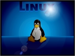 Tło, Pingwin, Linux, Niebieskie