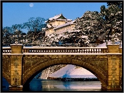 Tokio, Biały, Rzeka, Most, Domek