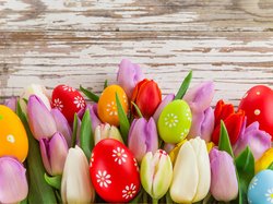 Tulipany, Wielkanoc, Kompozycja, Pisanki
