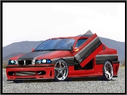 E36, Czerwony, Czarny, Tuning, BMW 3