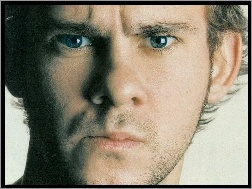 twarz, Dominic Monaghan, niebieskie oczy
