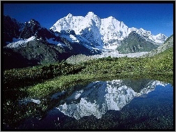 Tybet, Jeziorko, Góry, Łąka