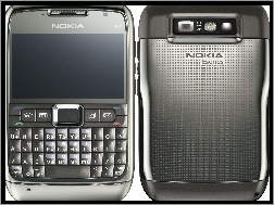 Tył, Czarny, Srebrny, Nokia E71, Przód