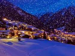 Śnieg, Kurort, Tyrol, Solden
