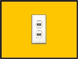 USB, Tło, Żółte, Gniazdo