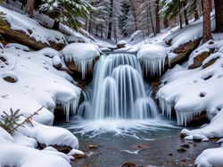 Zwisające, Rzeka, Sople, Zima, Śnieg, Lodu, Las, Uskok
