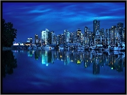 Vancouver, Nocą, Miasto, Kanada