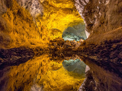 Skały, Wyspa Lanzarote, Wyspy Kanaryjskie, Jaskinia Cueva de los Verdes