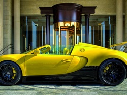 Budynek, Veyron, Bugatti, Żółty, 16.4 Grand Sport