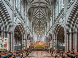 Ławki, Hrabstwo Staffordshire, Ołtarz, Katedra w Lichfield, Miasto Lichfield, Anglia, Kościół katedralny Najświętszej Maryi Panny i świętego Chada