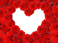 Walentynka, Serce, Róże, Czerwone, Miłosne