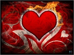 Ogień, Walentynki, Serce