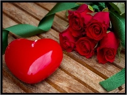 Róże, Walentynki, Serce