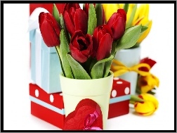 Serduszko, Walentynki, Tulipany
