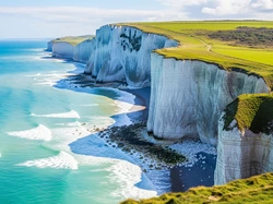 Klify, Anglia, Skały, Wapienne, Morze, Seven Sisters