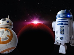 BB-8, Gwiezdne wojny, Star Wars, Planeta, Gwiazdy, Roboty, Film, R2-D2
