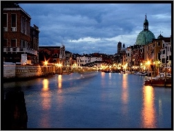 Oświetlenie, Wenecja, Wieczór