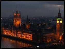 Westminsterski, Nocą, Big Ben, Pałac