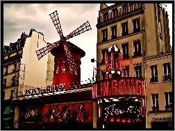 Wiatrak, Moulin Rouge, Paryż, Kabaret