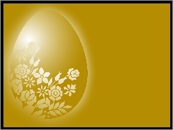 Wielkanoc, Białe, Jajo, Żółte, Kwiatki