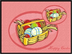 Wielkanoc, koszyczek z jajeczkami
