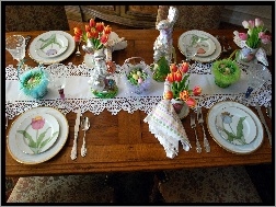 Wielkanocne, Nakrycie, Stół, Śniadanie