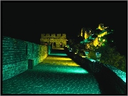 Wielki Mur Chiński, Noc, Oświetlenie