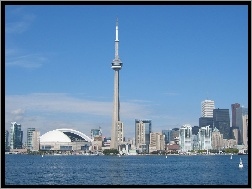Wieża, Toronto, Panorama, Woda