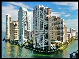 Wieżowce, Brickell Key, Miami, Florida