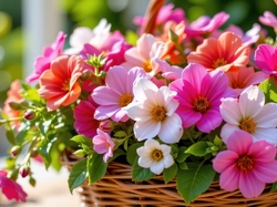 Kwiaty, Wiklinowy, Koszyk, Grafika AI