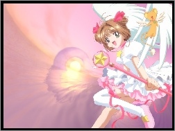 wings, pluszak, dziewczyna, Cardcaptor Sakura, kij