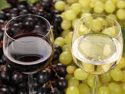 Winogrona, Białe, Kieliszki, Wino, Czerwone