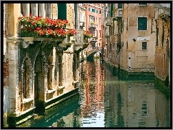 Włochy, Kanał, Domy, Wenecja