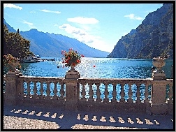 Włochy, Góry, Garda, Jezioro, Balustrada