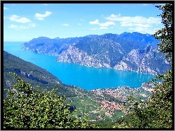 Włochy, Góry, Garda, Jezioro, Panorama