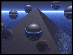 woda, Wektorowa, 3D, piramida