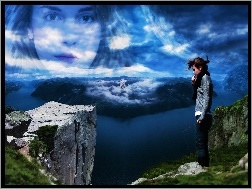 Woda, Góry, Emma Watson, Chmury