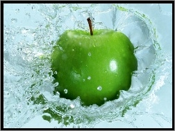 Woda, Świerze, Zielone, Jabłko
