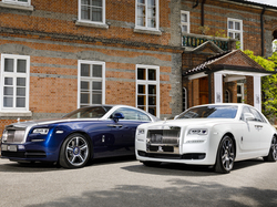 Budynek, Biały, Rolls-Royce Ghost, Niebieski, Rolls-Royce Wraith