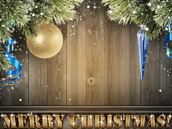 Bożonarodzeniowa, Wstążki, 2D, Dekoracja, Merry Christmas, Bombki