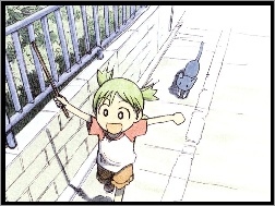 Yotsubato, dziecko, płot, kot