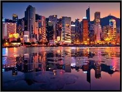 Zachód, Hong Kong, Panorama, Chiny