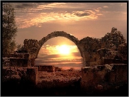 Ruiny, Zachód, Słońca
