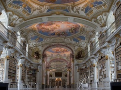 Zdobienia, Biblioteka, Wnętrze, Książki