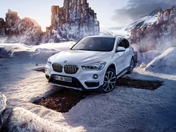 Zima, X1, BMW, Białe, 2016